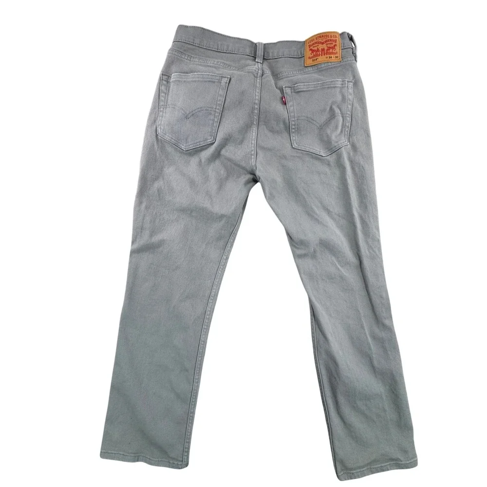 Levis 514 Mens Straight Fit Grey Denim Jeans 35x30 (actual)  00514-0941